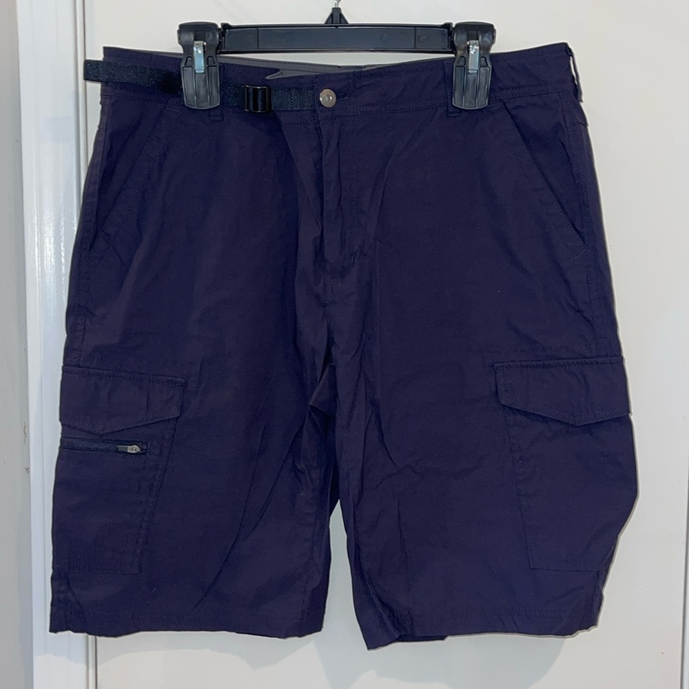Men's BC Clothing Expedition Shorts Size 36 Navy Stretch Cargo Belted Shorts